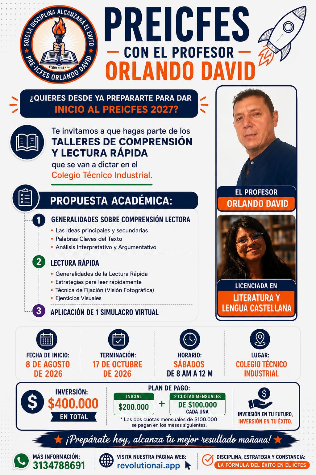 Flyer del taller de Comprensión y Lectura Rápida